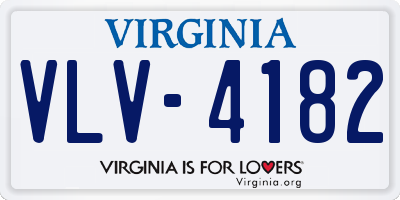 VA license plate VLV4182