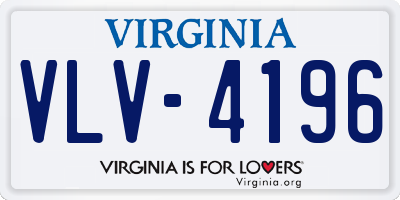 VA license plate VLV4196