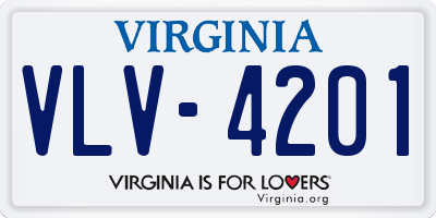 VA license plate VLV4201
