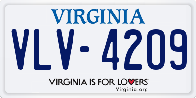 VA license plate VLV4209
