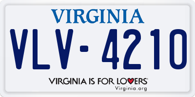 VA license plate VLV4210