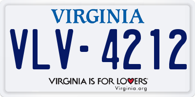 VA license plate VLV4212