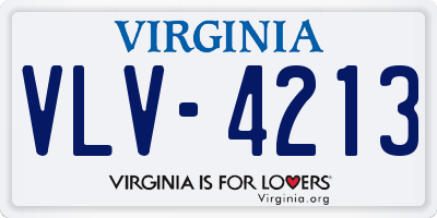 VA license plate VLV4213