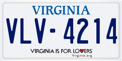 VA license plate VLV4214