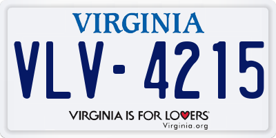 VA license plate VLV4215