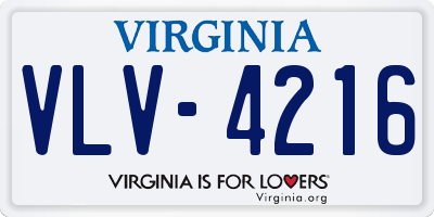 VA license plate VLV4216