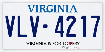 VA license plate VLV4217
