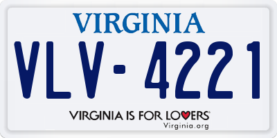 VA license plate VLV4221