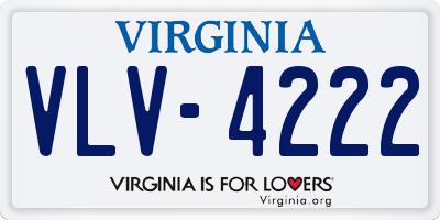 VA license plate VLV4222