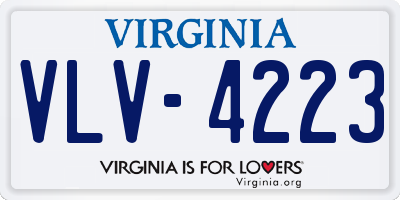 VA license plate VLV4223