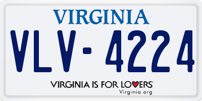 VA license plate VLV4224