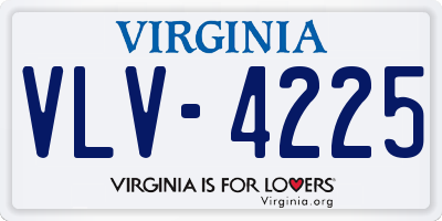 VA license plate VLV4225