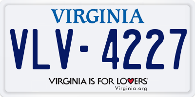 VA license plate VLV4227