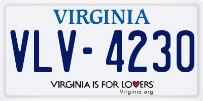 VA license plate VLV4230