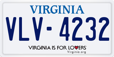 VA license plate VLV4232