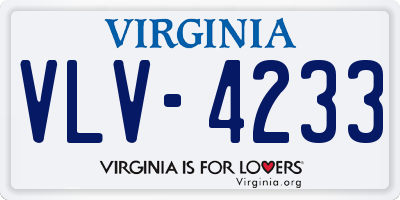 VA license plate VLV4233