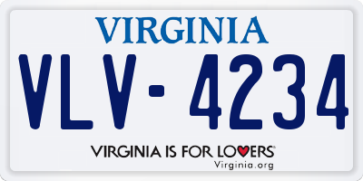 VA license plate VLV4234