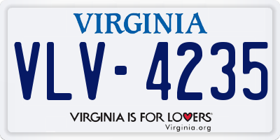 VA license plate VLV4235