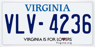 VA license plate VLV4236