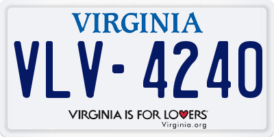 VA license plate VLV4240