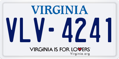 VA license plate VLV4241