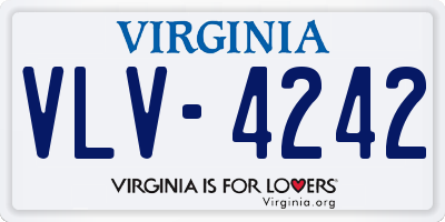 VA license plate VLV4242