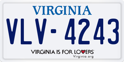 VA license plate VLV4243