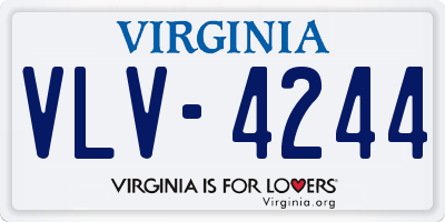 VA license plate VLV4244