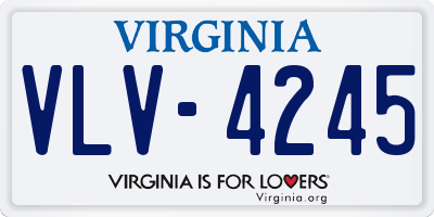 VA license plate VLV4245
