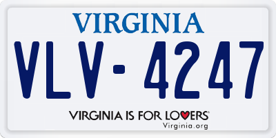 VA license plate VLV4247