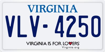 VA license plate VLV4250