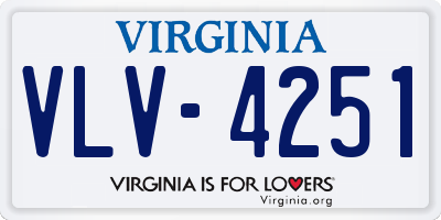 VA license plate VLV4251