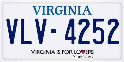 VA license plate VLV4252