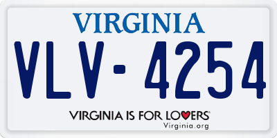 VA license plate VLV4254