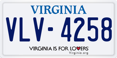 VA license plate VLV4258