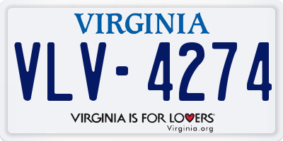 VA license plate VLV4274
