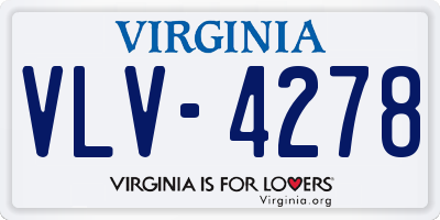 VA license plate VLV4278