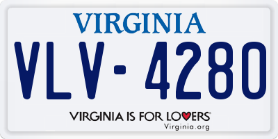 VA license plate VLV4280