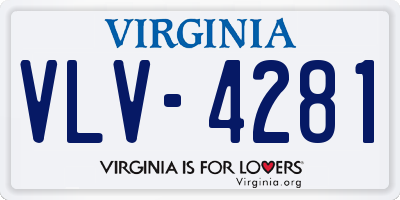 VA license plate VLV4281