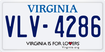 VA license plate VLV4286