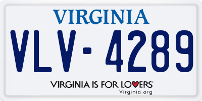VA license plate VLV4289