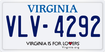 VA license plate VLV4292