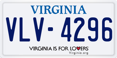 VA license plate VLV4296