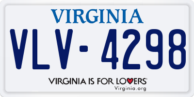 VA license plate VLV4298