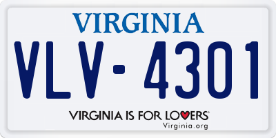 VA license plate VLV4301