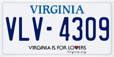 VA license plate VLV4309