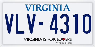 VA license plate VLV4310