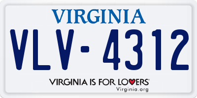 VA license plate VLV4312