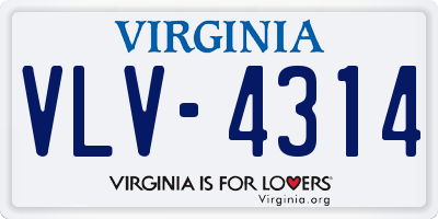 VA license plate VLV4314