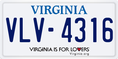 VA license plate VLV4316